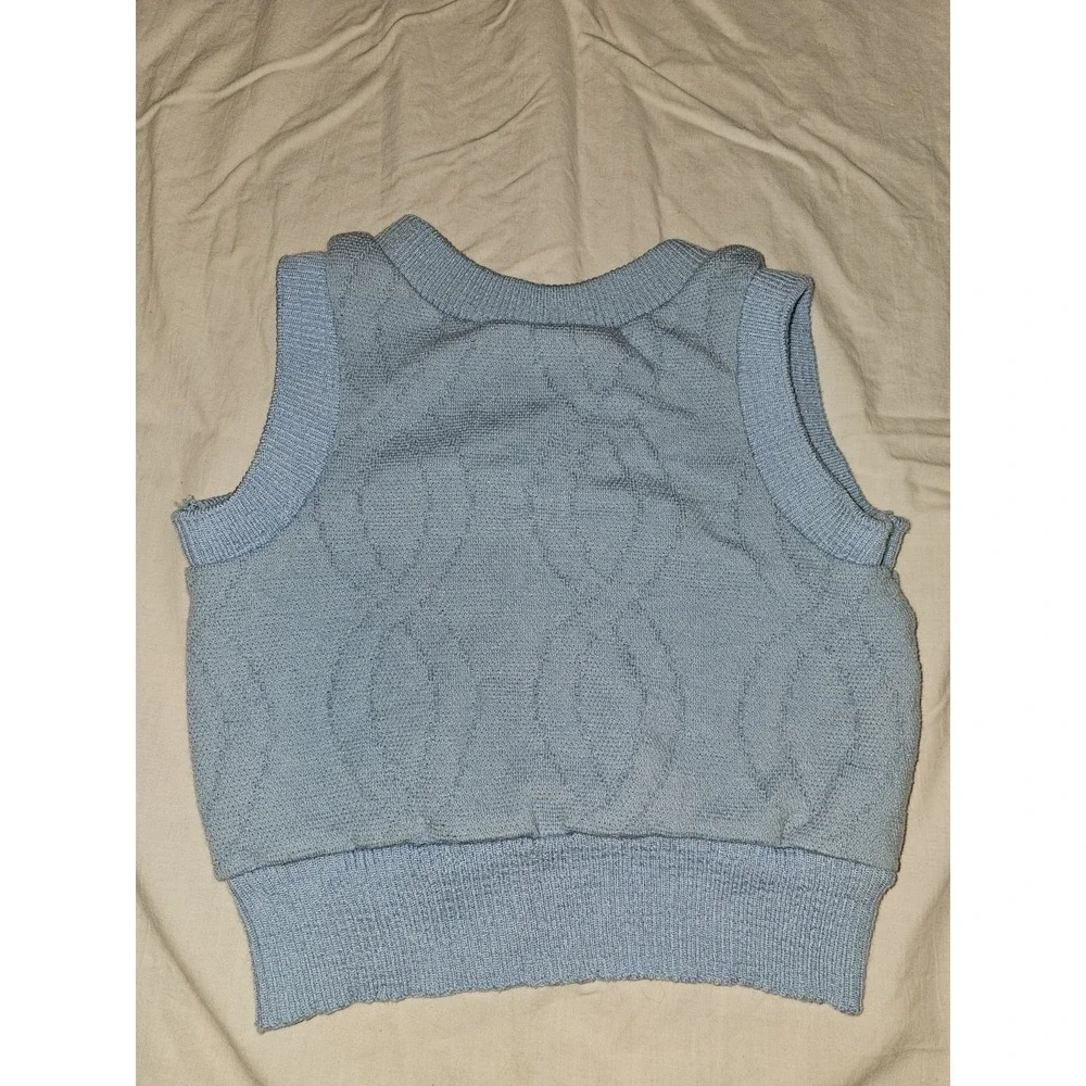 VTG 60s/70s Boys Blue sweater vest size 5 Retro Coastal Old Money Nautical
